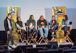 Undated photo of panelists at a previous DisOrient Asian American Film Festival answering questions.