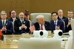 President Trump meets with Syria's interim President Ahmed al-Sharaa on March 14, 2025 in Riyadh, Saudi Arabia.