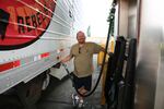 David Cassidy drives truck for B4 Transport. He said the closure of Interstate 84 is doubling the time it takes him to make deliveries and costing more in fuel. 