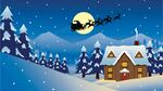 "North Pole snowy scene with Santa on his sleigh flying across the night sky. Includes pine trees, snow flakes and snowy hills. Artwork on editable and separate layers. Download includes an AI8 EPS vector file and a high resolution JPEG file (min. 1900 x 2800 pixels)."