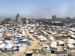 Gaza City tents on May 25, 2025.