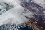A satellite image of an atmospheric river moving in on Northern California and the Pacific Northwest in November 2024. Satellites operated by NOAA and NASA provide crucial, round-the-clock weather data for the United States.