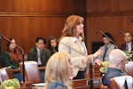 Sen. Christine Drazan, R-Canby, speaks on the Senate floor on Monday, Feb. 2, 2026.
