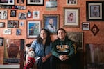 Myrna Aguilar and her son, David Thornton, pose for a portrait at their home in Los Angeles. Thornton applied for a pell grant last year, but did not qualify this academic year even though their income hasn't changed.