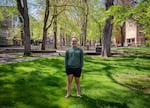 Motu Sipelii, a student and resident academic mentor for University Housing and Resident Life at Portland State University, poses for a portrait in the South Park Blocks on the university's downtown Portland, Ore., campus on Friday, April 17, 2020.