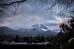 Snow and ice blanket Hood River, Ore., Tuesday, Feb. 5, 2019. Winter weather complicated commutes in parts of Oregon Tuesday and may return later in the week.