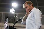 Now-former Democratic Senate candidate Graham Platner speaks at his primary election night event on June 9 in Blue Hill, Maine. Platner officially dropped out of the race July 10 following rape allegations from a former romantic partner that he denies.