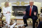 President Trump meets with Italian Prime Minister Giorgia Meloni in the Oval Office at the White House on April 17.