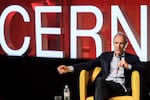 Tim Berners-Lee takes part in an event marking 30 years since his proposal for the World Wide Web at CERN near Geneva in 2019.