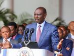 Kenyan President William Ruto gives an address at the State House in Nairobi, Kenya, Wednesday. He said he won't sign into law a finance bill proposing new taxes a day after protesters stormed parliament and several people were shot dead.