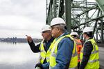 Oregon and Washington legislators toured the Interstate 5 Bridge before their committee meeting on replacing the bridge. 