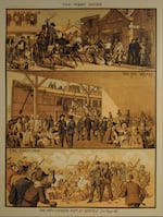 This West Shore Magazine illustration depicts the violence against Chinese residents in the 1880s.