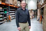 Dave Stainsby stands in Made in Oregon's warehouse in Portland, Ore., Wednesday, July 24, 2019. Stainsby says sales tax collection has changed "night and day."