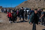 U.S. Border Patrol agents usher hundreds of immigrants into a series of camps in Jacumba, which is near the U.S.-Mexico border.