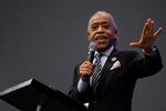 Rev. Al Sharpton speaks during the funeral for Andrew Brown Jr., Monday, May 3, 2021 at Fountain of Life Church in Elizabeth City, N.C. Brown was fatally shot by Pasquotank County Sheriff deputies trying to serve a search warrant.