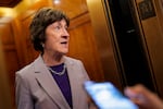 Sen. Susan Collins, R-Maine, enters the U.S. Capitol on January 27, 2026. Collins has been a key negotiator in government funding talks, and says the passage of appropriations bills is evidence that Congress can s