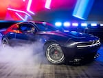 The Dodge Charger Daytona SRT Concept all-electric muscle car is shown at its world reveal during Dodge's Speed Week at M1 Concourse on August 17, 2022 in  Michigan. As the popularity of EVs explodes, U.S. battery production is rapidly growing.