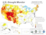 About a quarter of Oregon was experienceing extreme drought conditions as large wildfires spread across the western part of the state.