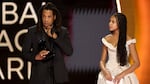 Honoree Jay-Z accepts the Dr. Dre Global Impact Award with Blue Ivy Carter onstage during the 66th Grammy Awards.