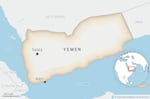 This is a locator map for Yemen with its capital, Sanaa.