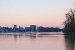 Sun sets over the Willamette River in Portland on Thursday, Jan. 12, 2017, after a brutal snowstorm earlier in the week.