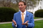 Louisiana Gov. Jeff Landry records a social media video outside the White House on March 24, 2025.