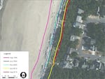 Documents submitted to Tillamook County for the Pine Beach Goal 18 exception permit show how the dunes have eroded since 1994.