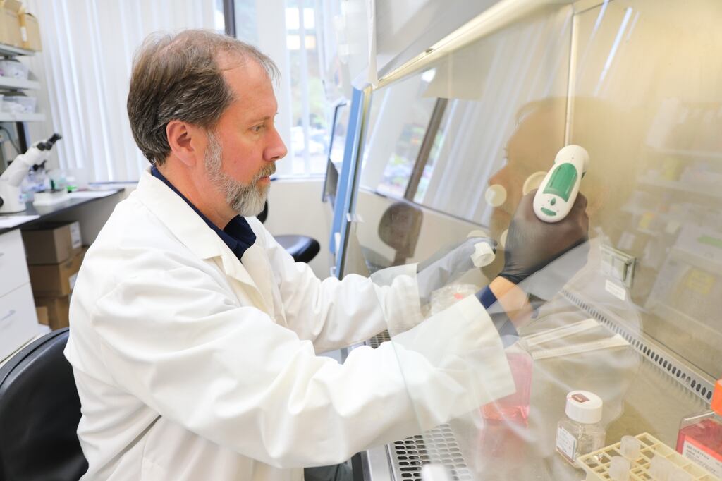Mark Slifka, Ph.D., works in his lab at OHSU. A new review led by Slifka, suggests dropping precautionary booster vaccinations in the U.S. for tetanus and diphtheria among adults who have already gone through their childhood vaccination series. This would be similar to guidelines by the World Health Organization, the United Kingdom and in how the U.S. currently recommends vaccination for other infectious diseases.