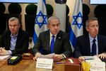 Israeli Prime Minister Benjamin Netanyahu chairs a cabinet meeting at the Kirya, which houses the Israeli Ministry of Defense, in Tel Aviv, Dec. 17, 2023.