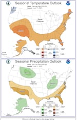 The National Oceanic and Atmospheric Administration predicts nationwide temperature and precipitation levels for winter of 2025-26, published July 2025. In August, the National Weather Service issued a La Niña watch, which could bring cooler, wetter weather to the Pacific Northwest.
