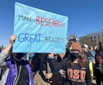 Oregon State University undergraduate students joined research supporters at the Stand Up for Science rally in Salem, Ore., on March 7, 2025.