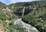 Large pipes or “penstocks” that transfer water from the J.C. Boyle Dam to the J.C. Boyle powerhouse where two turbines generate electricity. The facility is operated by PacifiCorp and is one of four hydroelectric dams on the Klamath River that will be removed over the next year and a half.