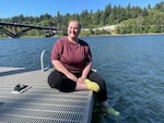 Kylah Peterson cools off on the Willamette River on Monday, Aug. 14, 2023. The Oregon Health Authority has issued several warnings for toxic algae blooms in waterways across the state as temperatures reached into the triple digits.