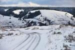 Fresh snow blankets the foothills of the Blue Mountains east of Pendleton in the image from Nov. 2016.