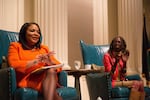 Portland City Council candidates Loretta Smith, left, and Jo Ann Hardesty debate at City Club on Friday, Oct. 5, 2018.