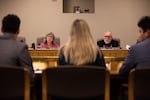 Co-chairs Rep. Barbara Smith Warner, D-Portland, and Sen. Arnie Roblan, D-Coos Bay, listen to testimony on House Bill 2019 before the Joint Committee on Student Success at the Oregon Capitol in Salem, Ore., Thursday, April 11, 2019.
