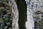 An aerial image made with a drone shows the Upper Deschutes River near Bull Bend outside La Pine, Ore.