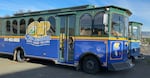 The “showcase” bus at Community Connection of Northeast Oregon in La Grande is used for parades and community events, like the “Spooky Trolley.” They’re buses dressed up like vintage trolleys, down to the wooden seats with decorative iron feet.