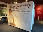 The introductory panel of the exhibit “Craft, Community and Care” is displayed at the Japanese American Museum of Oregon in Portland, Ore., when the exhibit is still being installed on Feb. 7, 2024.