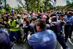 University of Southern California protesters push and shove University Public Safety officers as tempers get heated during a pro-Palestinian occupation on the University of Southern California campus Wednesday, April 24, 2024 in Los Angeles.