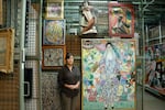 Artwork from the Tel Aviv Museum of Art, which were moved into the museum's underground safe to protect them from possible damage caused by rocket attacks, amid the ongoing conflict between Israel and Hamas, on Nov. 14. Tel Aviv museum director Tania Coen-Uzzielli poses in front of Gustav Klimt's "Portrait of Friederike Maria Beer," 1916.