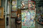 Artwork from the Tel Aviv Museum of Art, which were moved into the museum's underground safe to protect them from possible damage caused by rocket attacks, amid the ongoing conflict between Israel and Hamas, on Nov. 14. Tel Aviv museum director Tania Coen-Uzzielli poses in front of Gustav Klimt's "Portrait of Friederike Maria Beer," 1916.