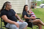 Bonita Leonard, Dyami Ellis and Brave Bear in Culver, Ore. June 24, 2020.
