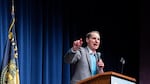 Sen. Ron Wyden addressed constituents' questions at a town hall held at Tigard High School's Deb Fennell Auditorium in Tigard, Ore. on Sunday, Jan. 1, 2020. Wyden spoke about topics ranging from health care to the conflicts with Iran.