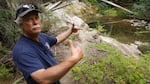 USFS biologist Casey Baldwin stands just downstream of a restoration project that creates gravel for spawning spring chinook on the South Umpqua.