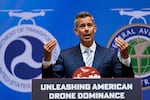 Transportation Secretary and Acting NASA Administrator Sean Duffy speaks during a news conference on new drone regulations and plans to use nuclear power on the moon on Tuesday, Aug. 5, 2025. 