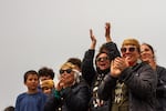 Yurok community members of Requa Village, were among the first to welcome the youth kayakers to the final landing at the mouth of the Klamath River.