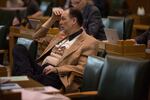 State Rep. Gary Leif, R-Roseburg, sits on the House floor at the Capitol in Salem, Ore., Tuesday, April 2, 2019.