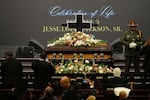 The casket with the Rev. Jesse Jackson is seen before the Public Homegoing Service at the House of Hope in Chicago, Friday, March 6, 2026.