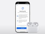 A screenshot of Apple's promotional video on YouTube, showing the upcoming new hearing aid feature for AirPods Pro 2 and iOS 18-compatible iPhones and iPads.